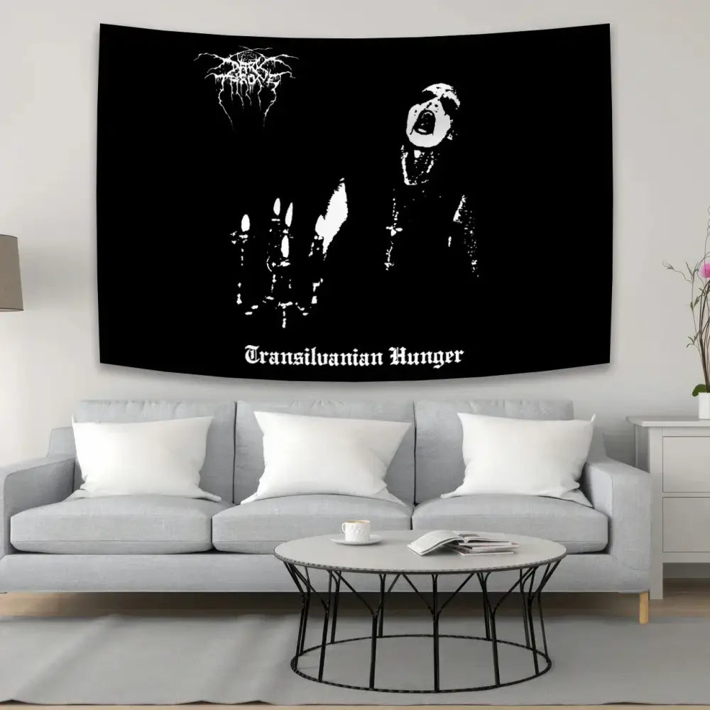 Hippie black metal tapestry flag size chart for bedroom art