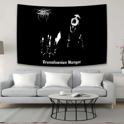 Hippie black metal tapestry flag size chart for bedroom art