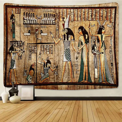 Hippie style egyptian pharaoh mural tapestry bedroom wall hanging