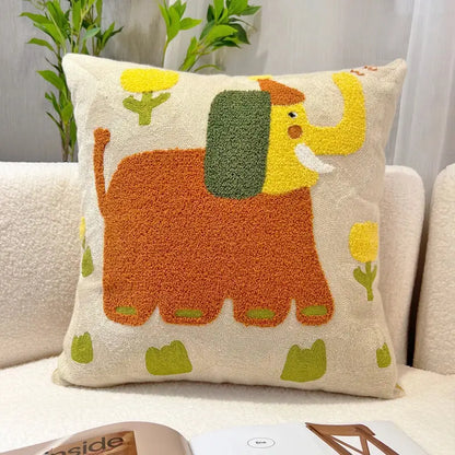Historical cartoon oil painting embroidery throw pillow living room