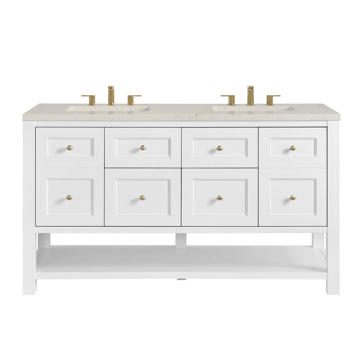 James Martin Breckenridge 60" Double Bathroom Vanity, Bright White