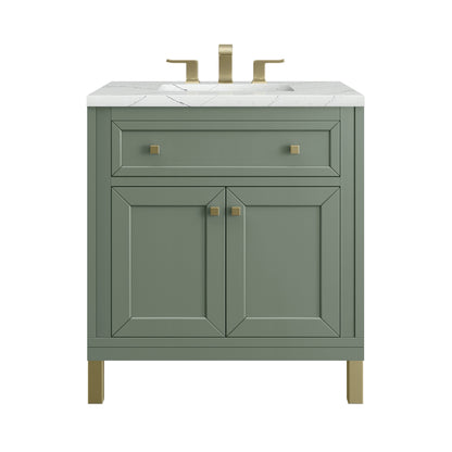 James Martin Chicago 30" Single Bathroom Vanity, Smokey Celadon