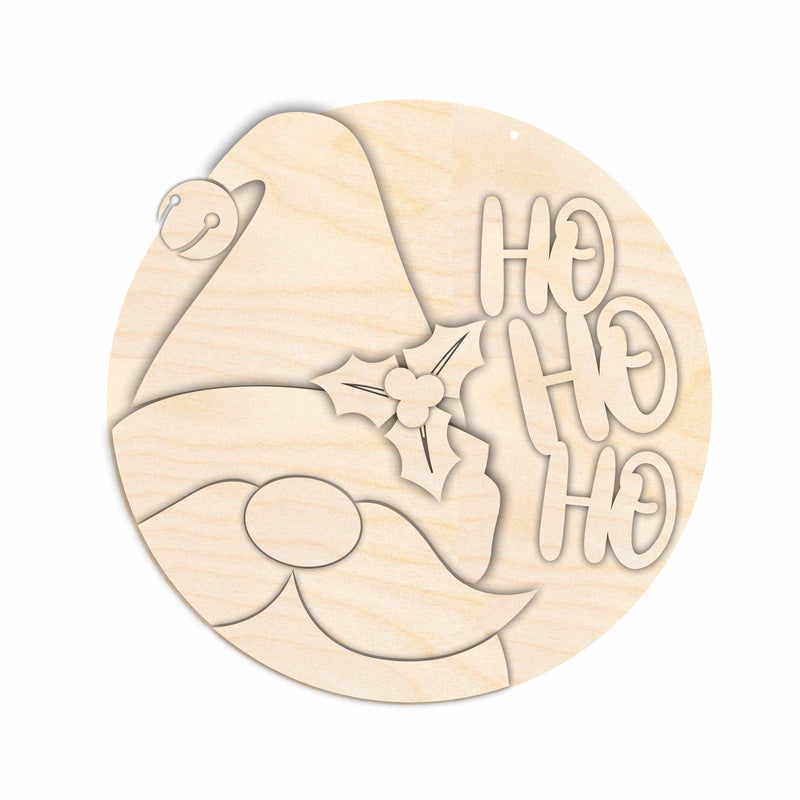 Unfinished Wood Ho Ho Ho Christmas Door Sign Kit | Wood Craft Cutouts | 1/4" Thick |