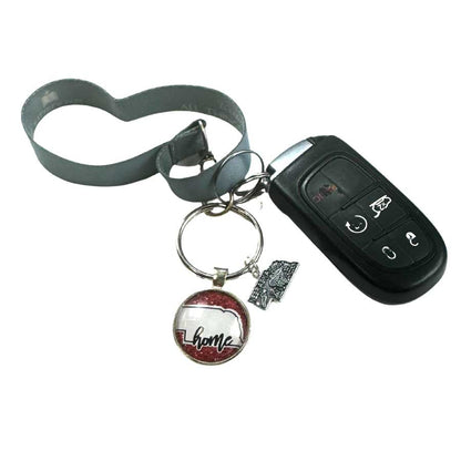 Keychain with Nebraska Charms | 1 1/4" Split Key Ring with 1" Charm | Create