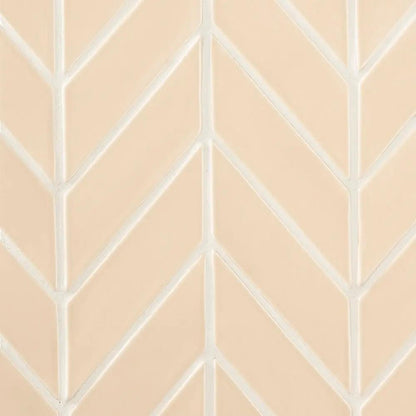Caramel Glossy Chevron Ceramic Tiles 2x6