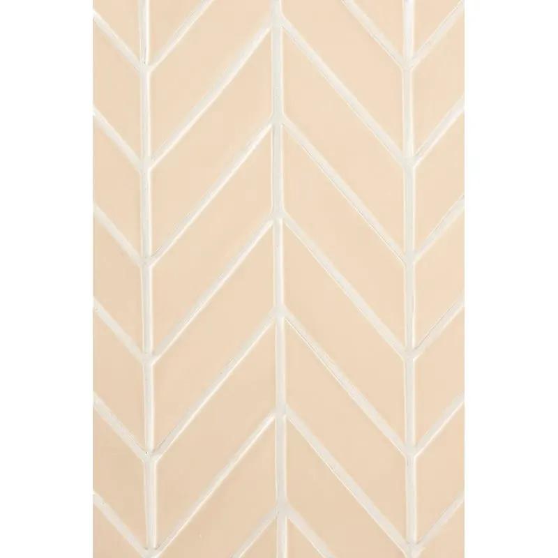 Caramel Glossy Chevron Ceramic Tiles 2x6
