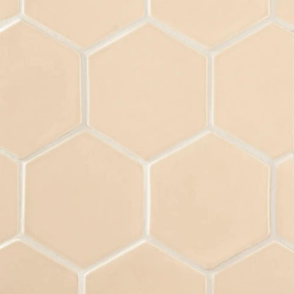 Caramel Glossy Hexagon 5 Ceramic Tiles 5