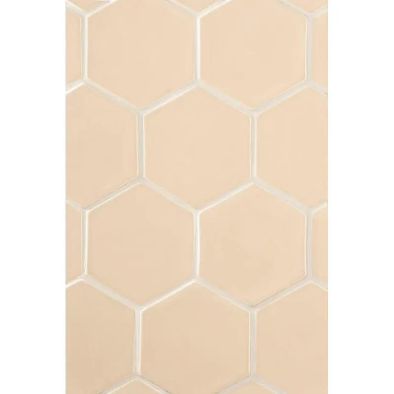 Caramel Glossy Hexagon 5 Ceramic Tiles 5