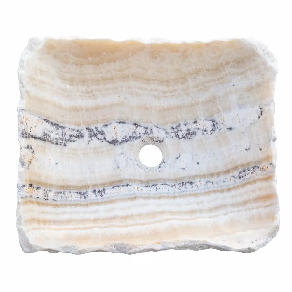 Honey Beige Onyx Vessel Bathroom Sink 13X16 Handcrafted Turkish Stone