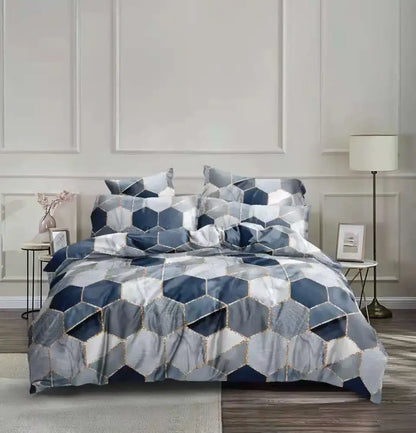 Honeycomb marble brown & beige bedding set bedroom duvet cover