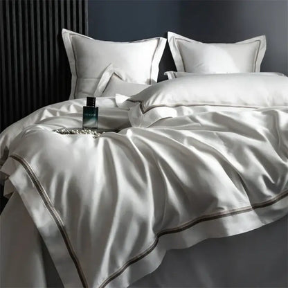 Hotel style white & black 1000tc egyptian cotton bedding set bedroom