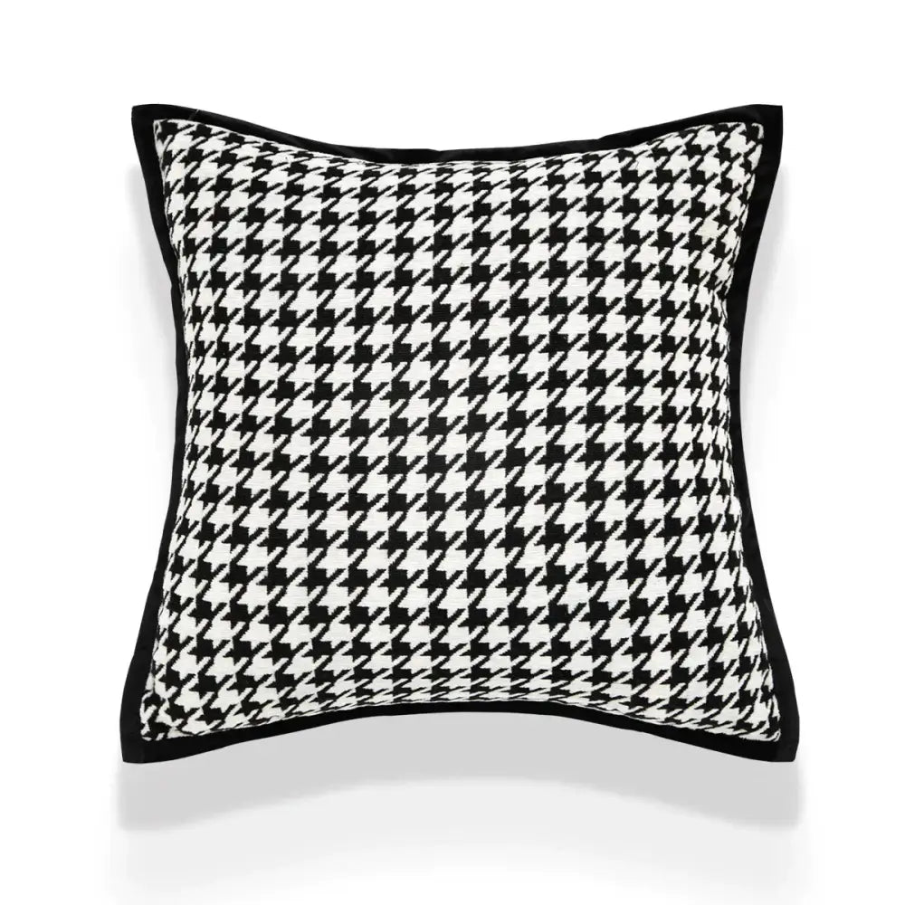 Houndstooth jacquard pillowcase black & white living room decor