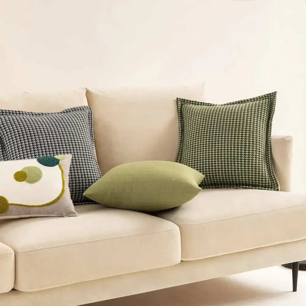 Houndstooth square cushion cover living room pillow decor