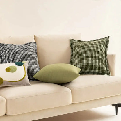 Houndstooth square cushion cover living room pillow decor