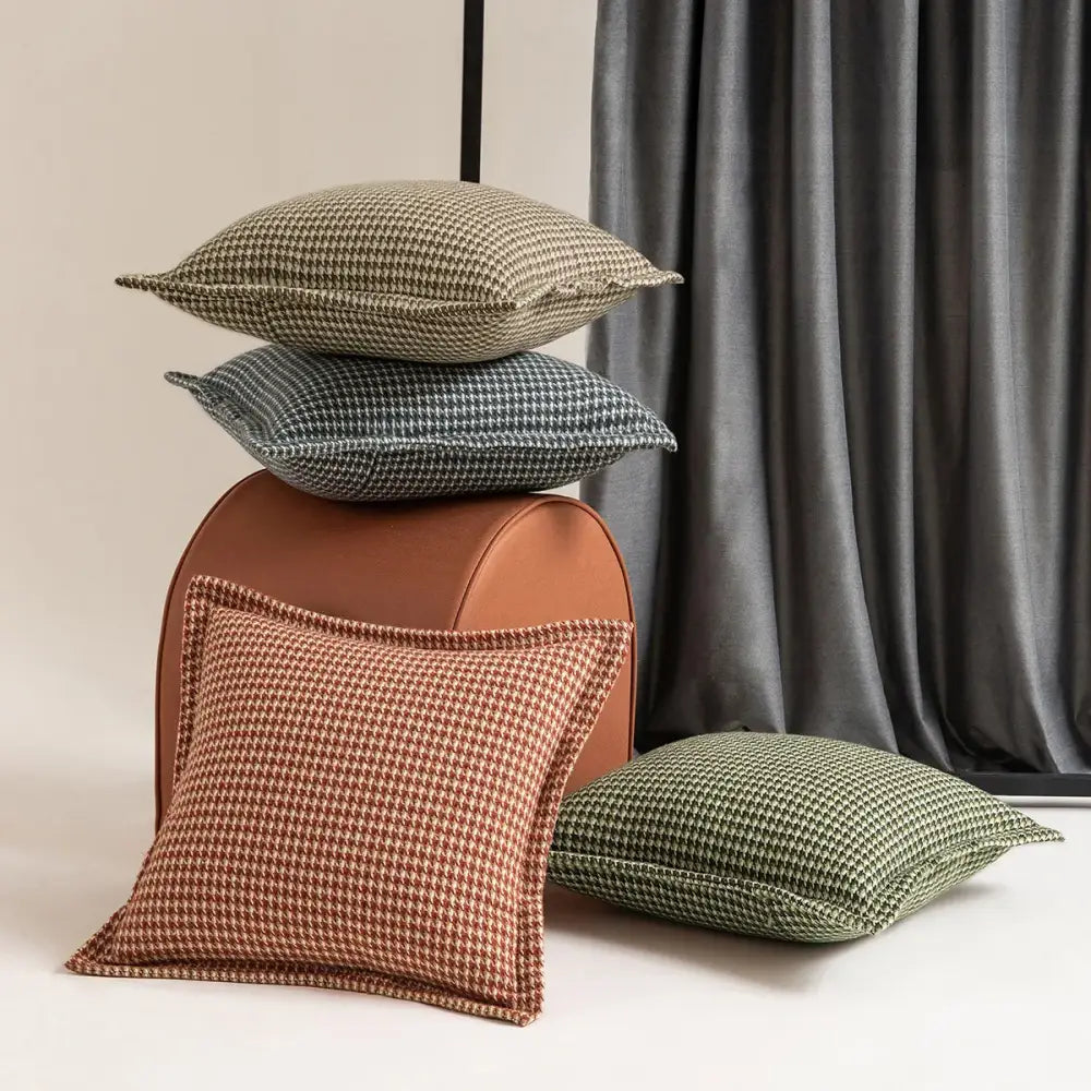 Houndstooth square cushion cover living room pillow decor