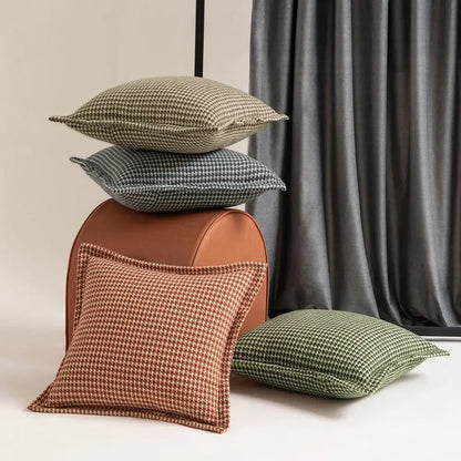 Houndstooth square cushion cover living room pillow decor