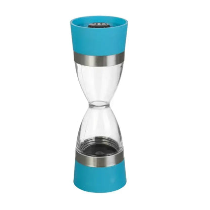 Hourglass shape black & stainless steel dual spice grinder kitchen