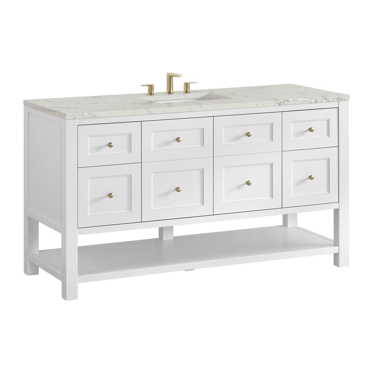James Martin Breckenridge 60" Single Bathroom Vanity, Bright White