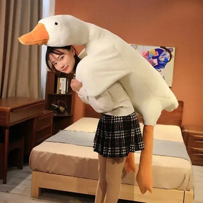 Huge goose body pillow plush white stuffed animal bedroom decor