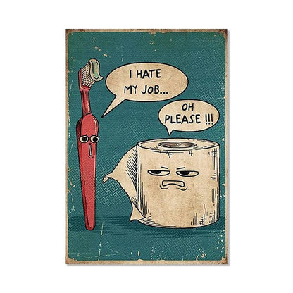 DecorBites™ Humorous Bathroom Poster Print for Decor