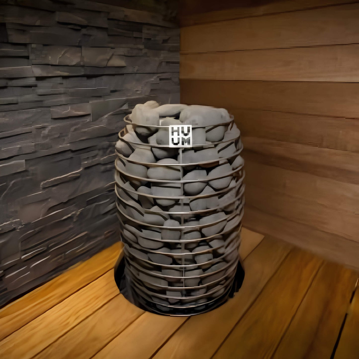 Huum Hive Mini Floor Mount Traditional Steel Sauna Heater With Digital Controller & Sauna Stones (SAK91438)