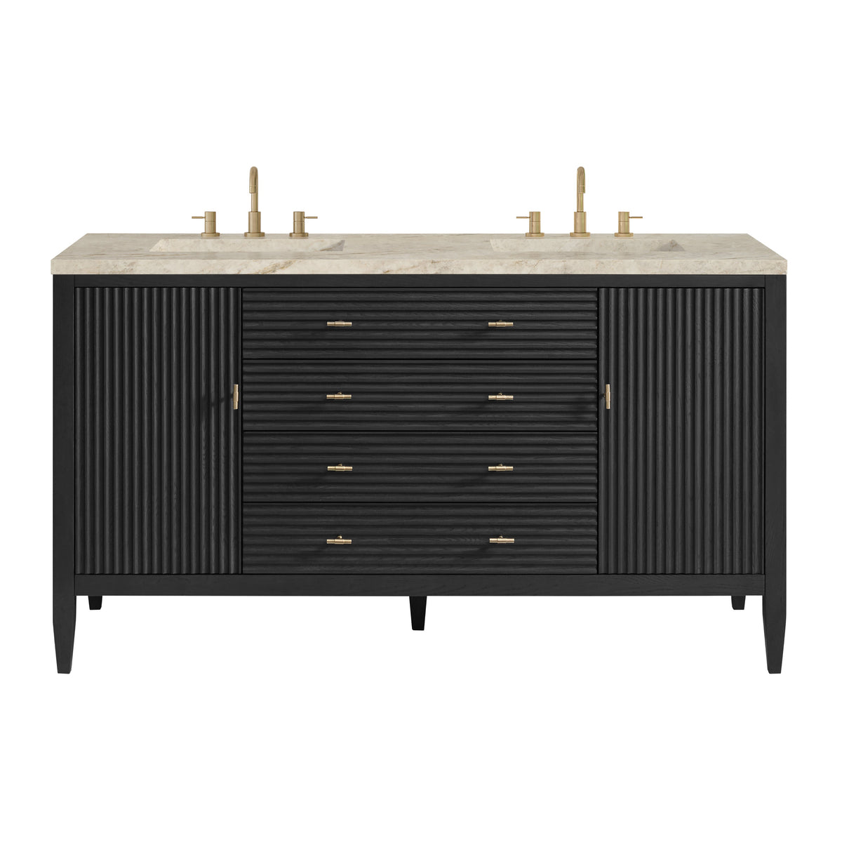 James Martin Myrrin 60" Double Bathroom Vanity, Carbon Oak