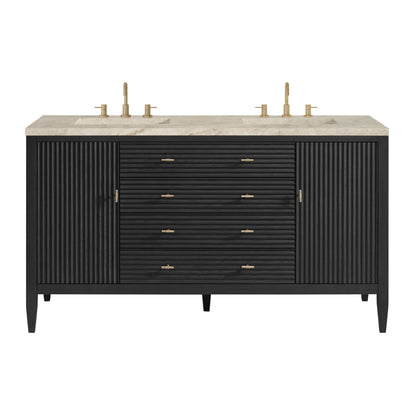 James Martin Myrrin 60" Double Bathroom Vanity, Carbon Oak