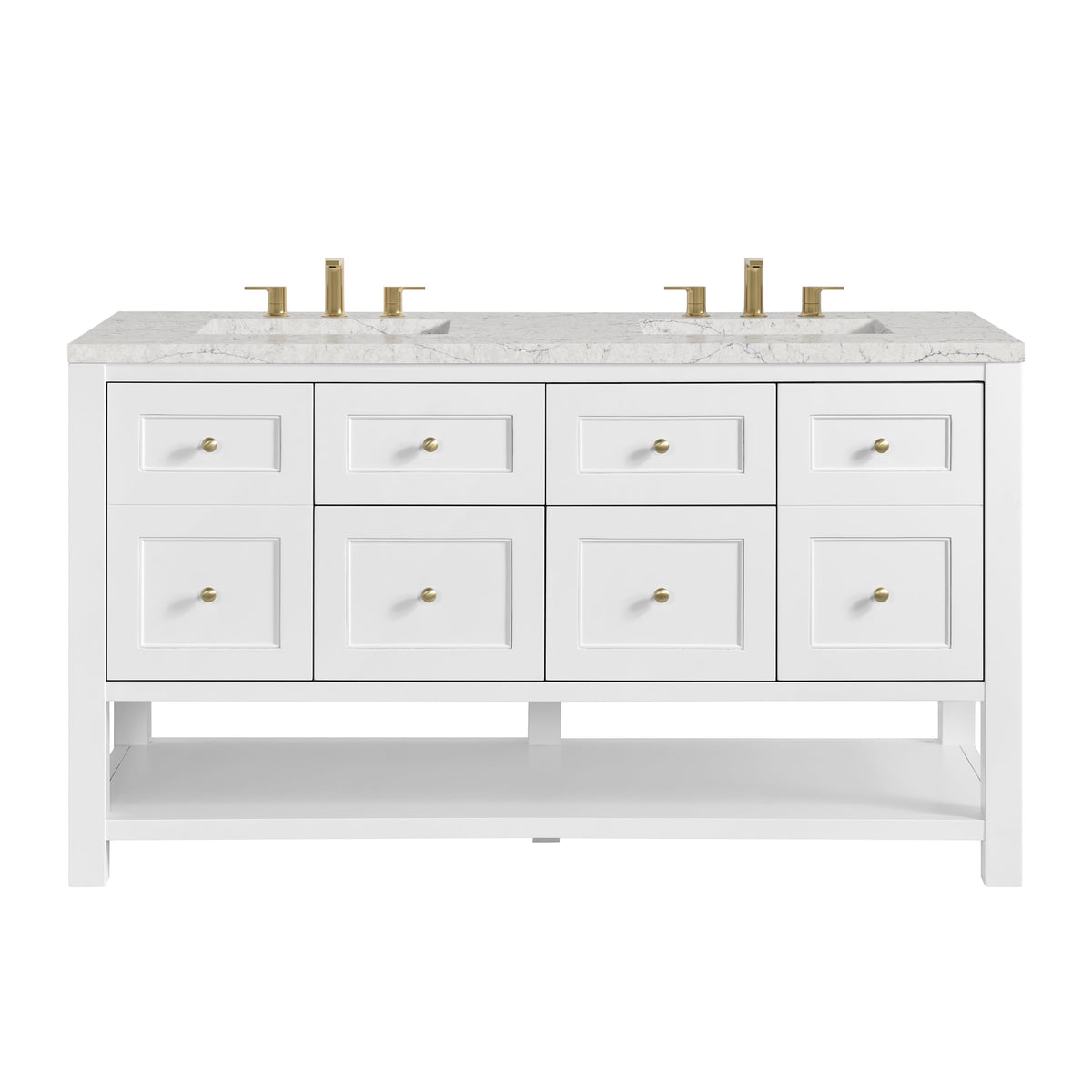James Martin Breckenridge 60" Double Bathroom Vanity, Bright White