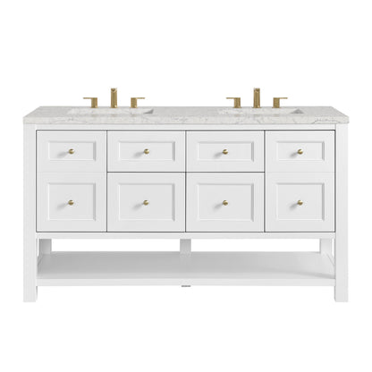 James Martin Breckenridge 60" Double Bathroom Vanity, Bright White