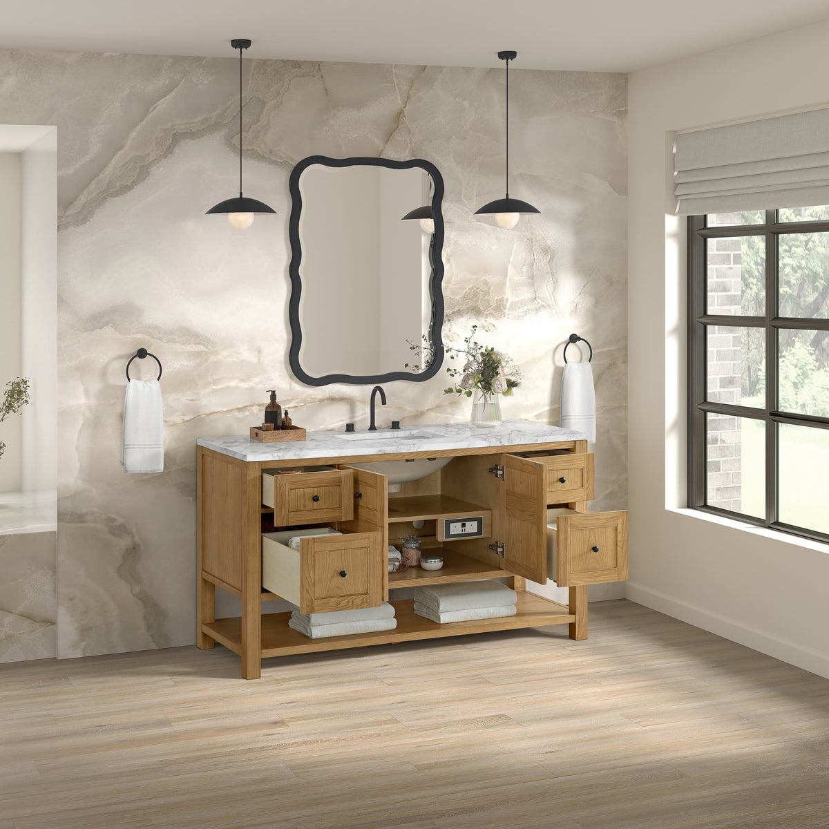 James Martin Breckenridge 60" Single Bathroom Vanity, Light Natural Oak