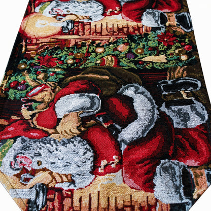 Santa Red Christmas Tablecloth Holiday Runner 85 Inches