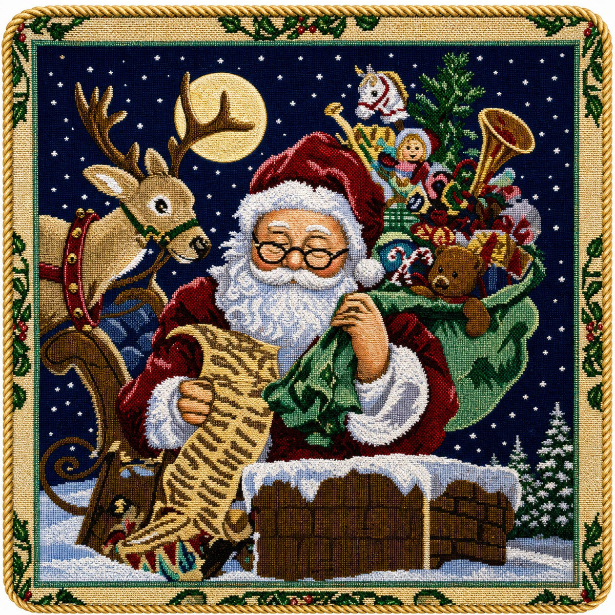 Set of 2 Santa Reading Gifts List Christmas Throw Cushion Pillow Covers