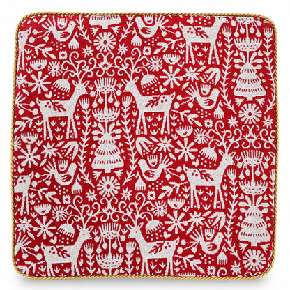 Set of 2 White Deer in the Woods Christmas Throw Cushion Pillow Covers