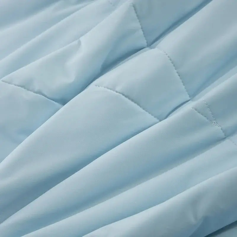 Ice silk cooling blanket light blue & white bedroom comforter
