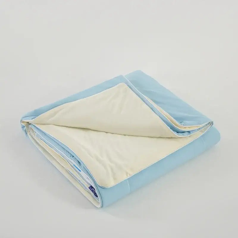 Ice silk cooling blanket light blue & white bedroom comforter