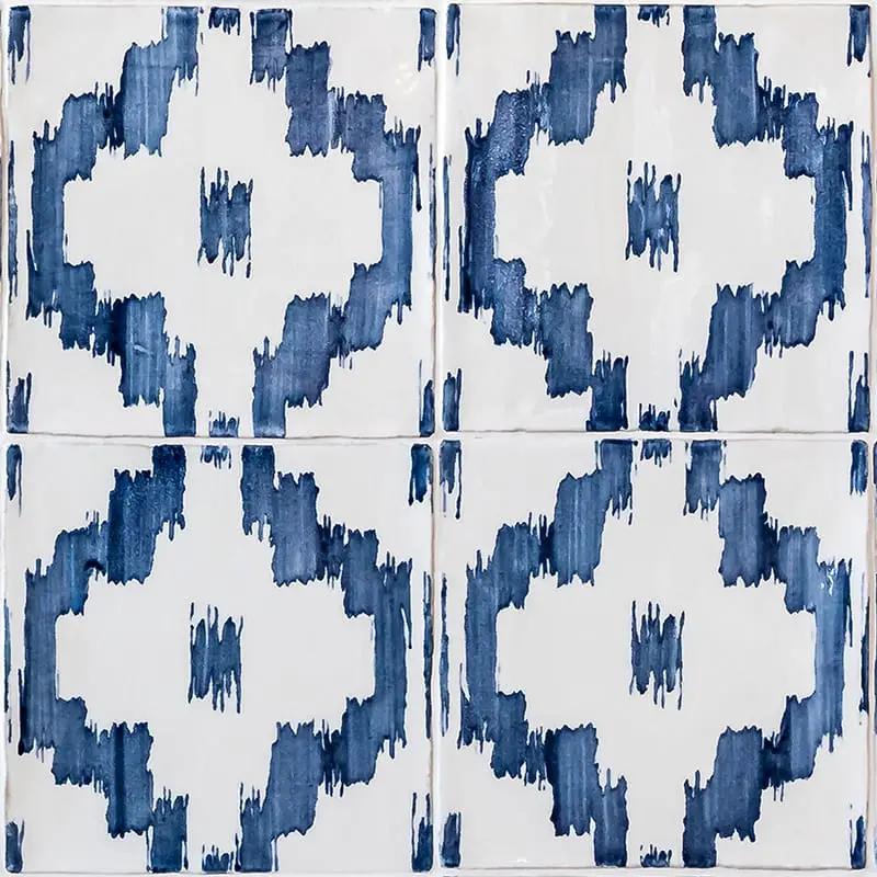 Ikat Crackled Ceramic Tiles 8x8