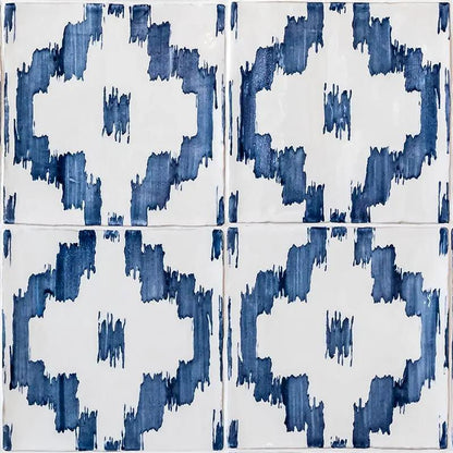 Ikat Crackled Ceramic Tiles 8x8