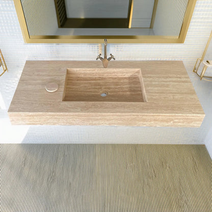 HANDCRAFTED CUSTOM TRAVERTINE SINK (TR-072)