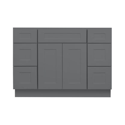 48 Inch Grey Shaker Single Sink Bathroom Vanity with Drawers