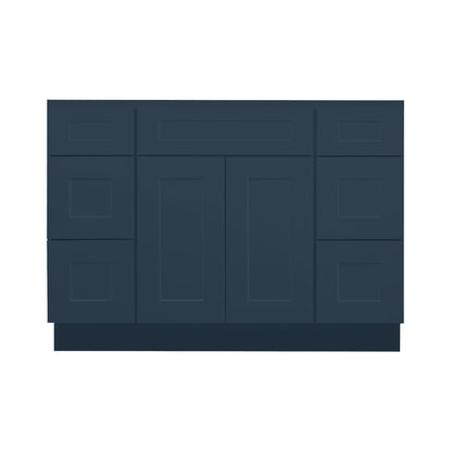 48 Inch Navy Blue Shaker Single Sink Bathroom Vanity with Drawers