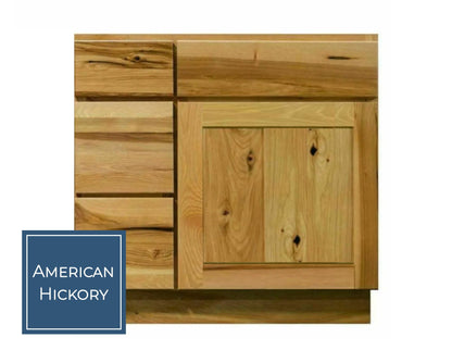 30 Inch Hickory Shaker Single Sink Bathroom Vanity with Drawers on the Left
