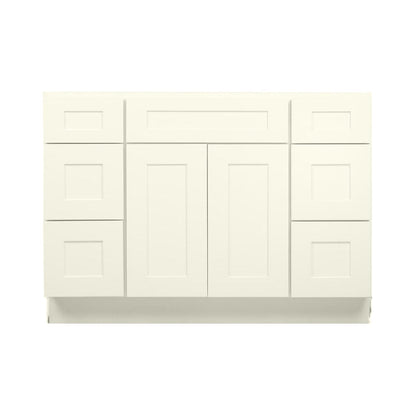 60 Inch Antique White Shaker Single Sink Bathroom Vanity with Drawers