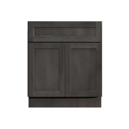 24 Inch Gray Stained Shaker Single Sink Bathroom Vanity