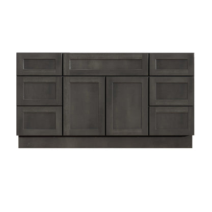 48 Inch Gray Stained Shaker Bathroom Vanity Combo w/ Drawers