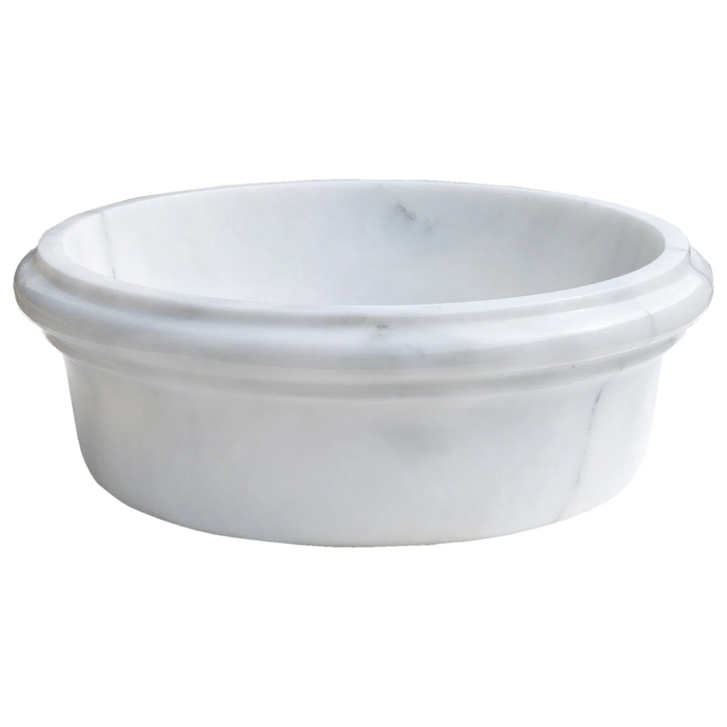 Carrara White Marble Waterfall Drop-in Sink Polished 17 inch