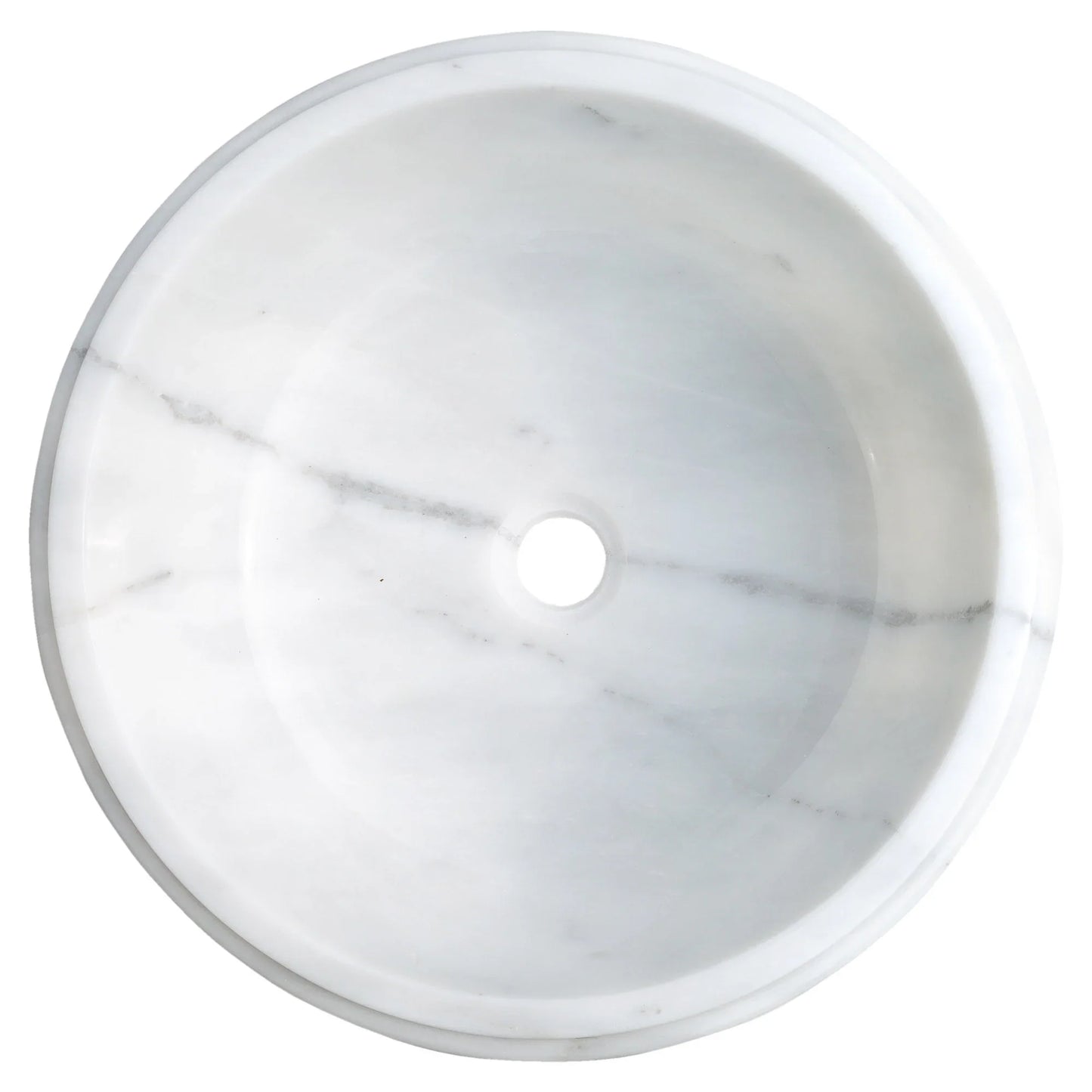 Carrara White Marble Waterfall Drop-in Sink Polished 17 inch