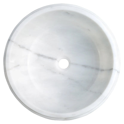 Carrara White Marble Waterfall Drop-in Sink Polished 17 inch