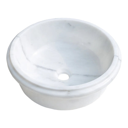 Carrara White Marble Waterfall Drop-in Sink Polished 17 inch