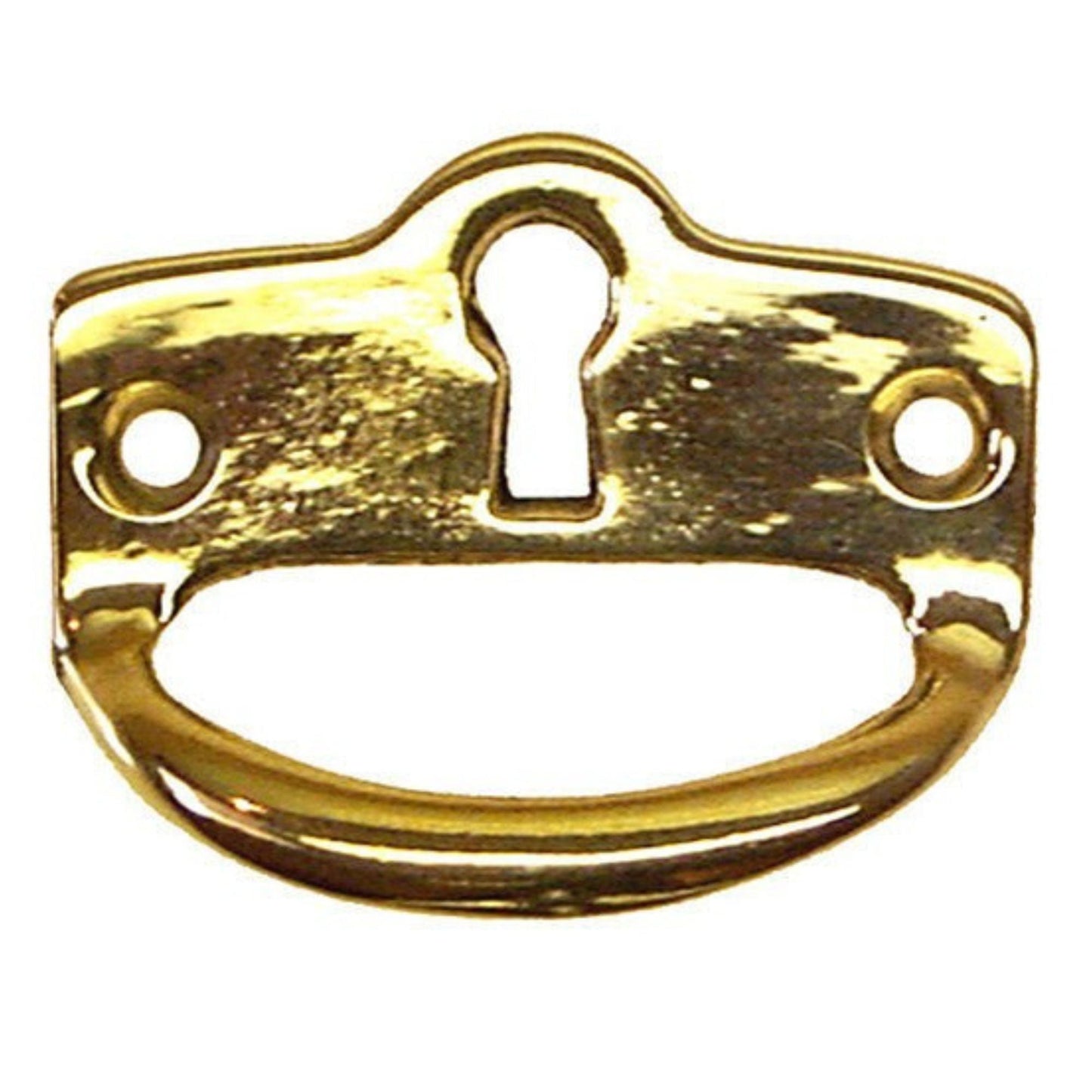 Mission Finger Pull with Keyhole Cast Brass, Polished Finish, 1-7/8" Wide x 5/8" Projection