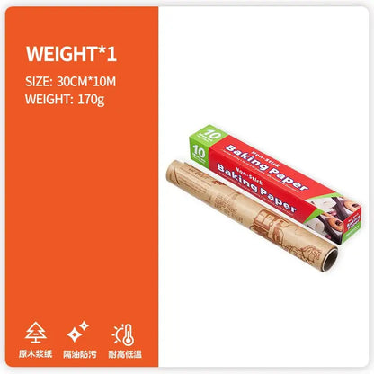 Illustrated grease-resistant baking paper for kitchen food wrapping